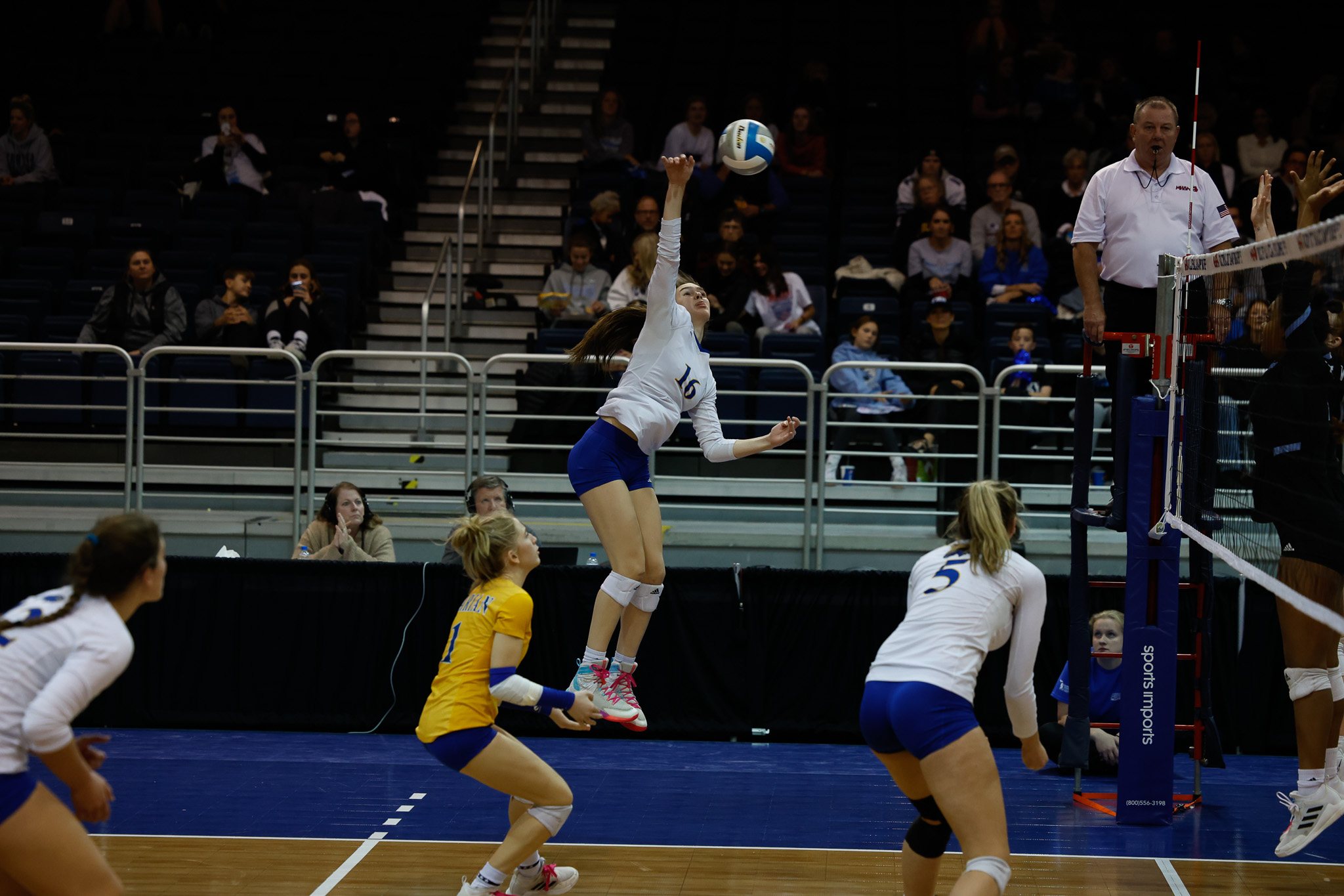 Izzy Busignani rises for the kill against Forest Hills Northern.